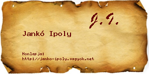 Jankó Ipoly névjegykártya
